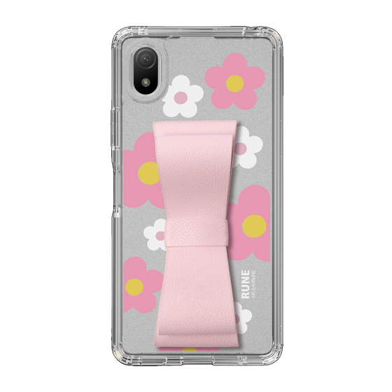 Slim Protection Case - STAND & RING RIBBON Sakura Pink［ Rune Naito - RUNE Flower - Pink ］