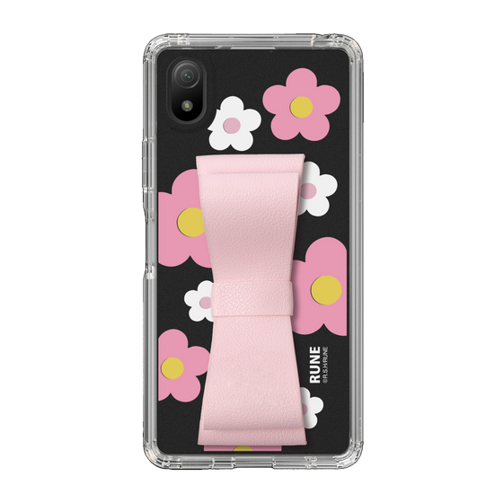 Slim Protection Case - STAND & RING RIBBON Sakura Pink［ Rune Naito - RUNE Flower - Pink ］