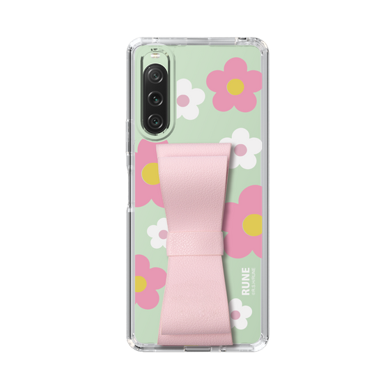 Slim Protection Case - STAND & RING RIBBON Sakura Pink［ Rune Naito - RUNE Flower - Pink ］
