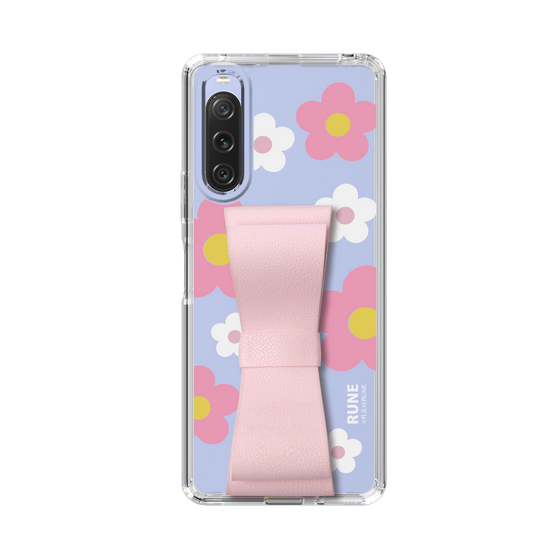 Slim Protection Case - STAND & RING RIBBON Sakura Pink［ Rune Naito - RUNE Flower - Pink ］