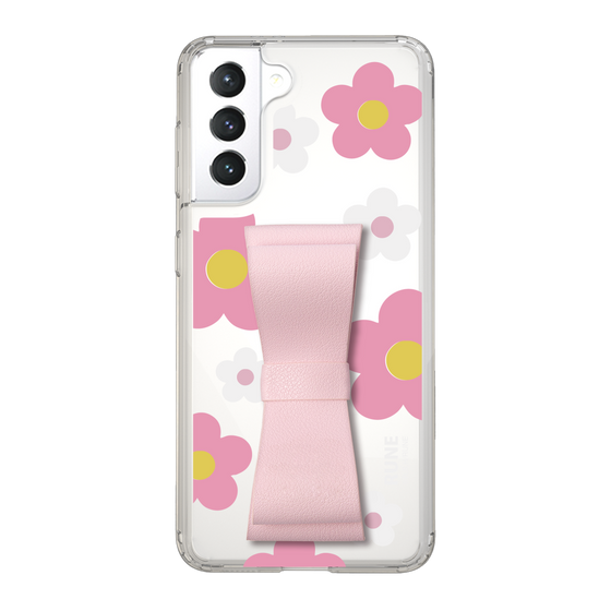 Slim Protection Case - STAND & RING RIBBON Sakura Pink［ Rune Naito - RUNE Flower - Pink ］