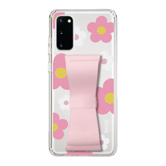 Slim Protection Case - STAND & RING RIBBON Sakura Pink［ Rune Naito - RUNE Flower - Pink ］