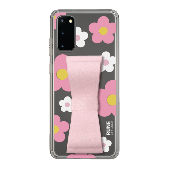 Slim Protection Case - STAND & RING RIBBON Sakura Pink［ Rune Naito - RUNE Flower - Pink ］