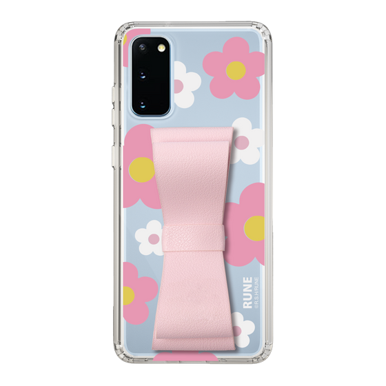 Slim Protection Case - STAND & RING RIBBON Sakura Pink［ Rune Naito - RUNE Flower - Pink ］