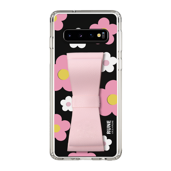 Slim Protection Case - STAND & RING RIBBON Sakura Pink［ Rune Naito - RUNE Flower - Pink ］