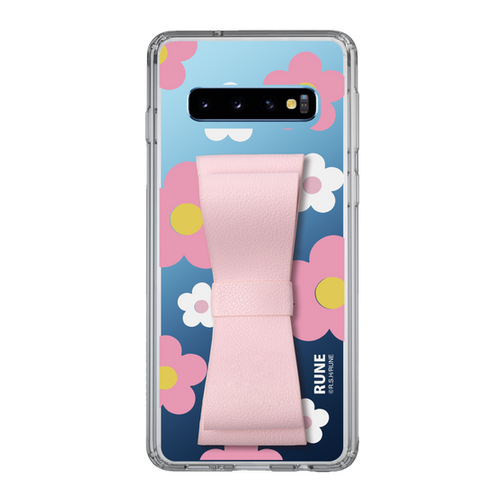 Slim Protection Case - STAND & RING RIBBON Sakura Pink［ Rune Naito - RUNE Flower - Pink ］
