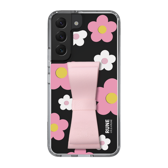 Slim Protection Case - STAND & RING RIBBON Sakura Pink［ Rune Naito - RUNE Flower - Pink ］