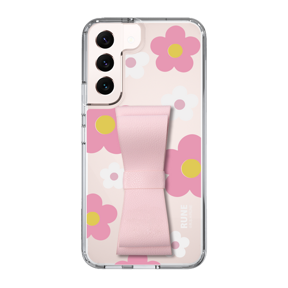 Slim Protection Case - STAND & RING RIBBON Sakura Pink［ Rune Naito - RUNE Flower - Pink ］