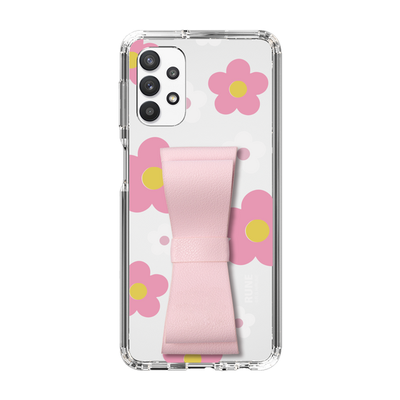 Slim Protection Case - STAND & RING RIBBON Sakura Pink［ Rune Naito - RUNE Flower - Pink ］