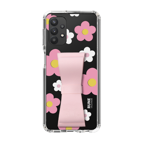 Slim Protection Case - STAND & RING RIBBON Sakura Pink［ Rune Naito - RUNE Flower - Pink ］