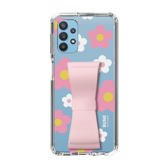Slim Protection Case - STAND & RING RIBBON Sakura Pink［ Rune Naito - RUNE Flower - Pink ］