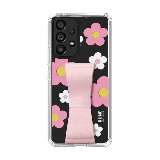 Slim Protection Case - STAND & RING RIBBON Sakura Pink［ Rune Naito - RUNE Flower - Pink ］