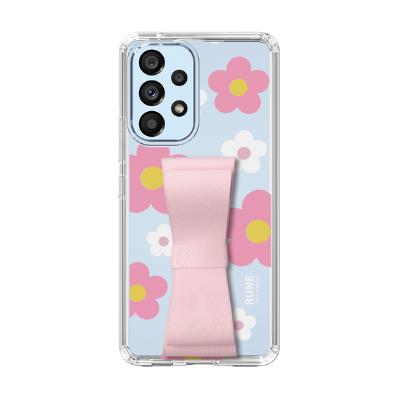 Slim Protection Case - STAND & RING RIBBON Sakura Pink［ Rune Naito - RUNE Flower - Pink ］