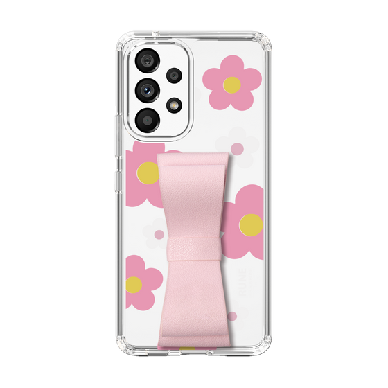 Slim Protection Case - STAND & RING RIBBON Sakura Pink［ Rune Naito - RUNE Flower - Pink ］