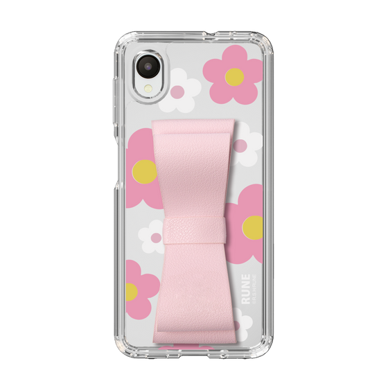 Slim Protection Case - STAND & RING RIBBON Sakura Pink［ Rune Naito - RUNE Flower - Pink ］