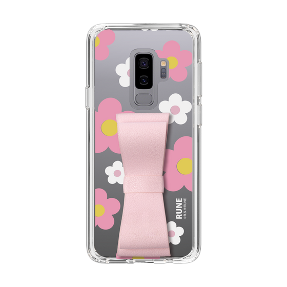 Slim Protection Case - STAND & RING RIBBON Sakura Pink［ Rune Naito - RUNE Flower - Pink ］
