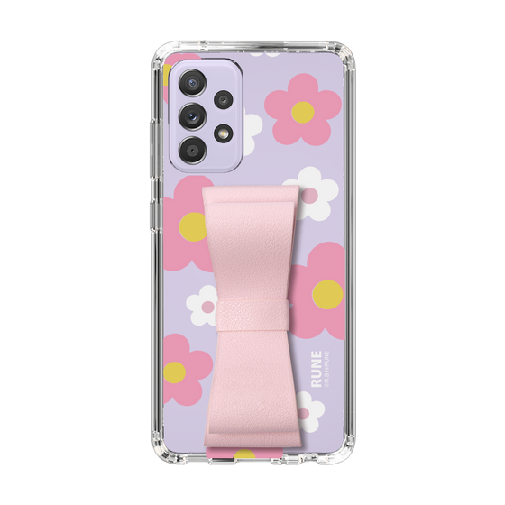 Slim Protection Case - STAND & RING RIBBON Sakura Pink［ Rune Naito - RUNE Flower - Pink ］