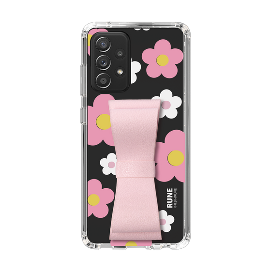 Slim Protection Case - STAND & RING RIBBON Sakura Pink［ Rune Naito - RUNE Flower - Pink ］