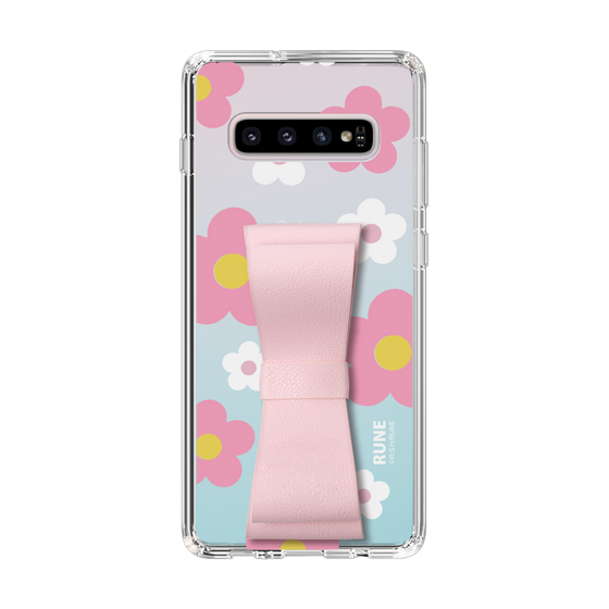 Slim Protection Case - STAND & RING RIBBON Sakura Pink［ Rune Naito - RUNE Flower - Pink ］