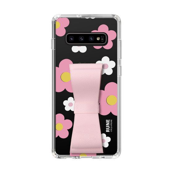 Slim Protection Case - STAND & RING RIBBON Sakura Pink［ Rune Naito - RUNE Flower - Pink ］