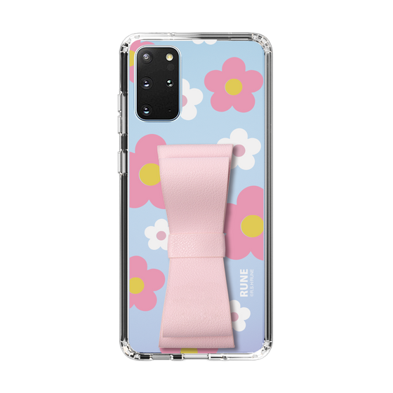 Slim Protection Case - STAND & RING RIBBON Sakura Pink［ Rune Naito - RUNE Flower - Pink ］