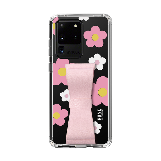 Slim Protection Case - STAND & RING RIBBON Sakura Pink［ Rune Naito - RUNE Flower - Pink ］
