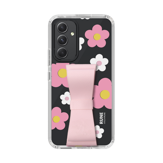 Slim Protection Case - STAND & RING RIBBON Sakura Pink［ Rune Naito - RUNE Flower - Pink ］