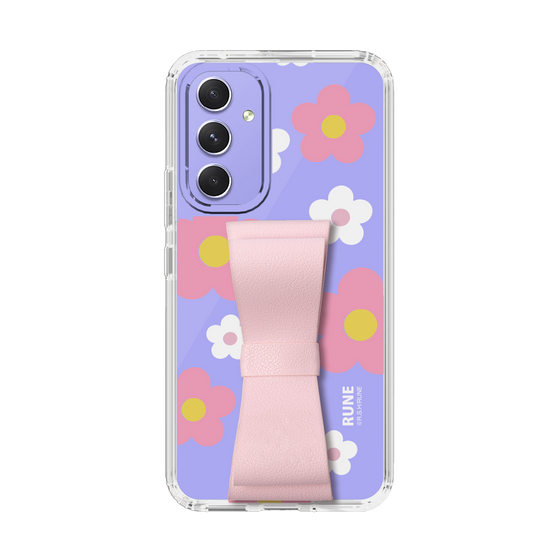 Slim Protection Case - STAND & RING RIBBON Sakura Pink［ Rune Naito - RUNE Flower - Pink ］