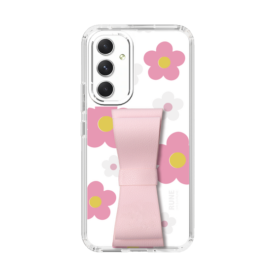 Slim Protection Case - STAND & RING RIBBON Sakura Pink［ Rune Naito - RUNE Flower - Pink ］