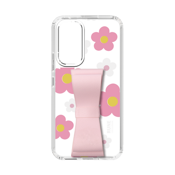 Slim Protection Case - STAND & RING RIBBON Sakura Pink［ Rune Naito - RUNE Flower - Pink ］