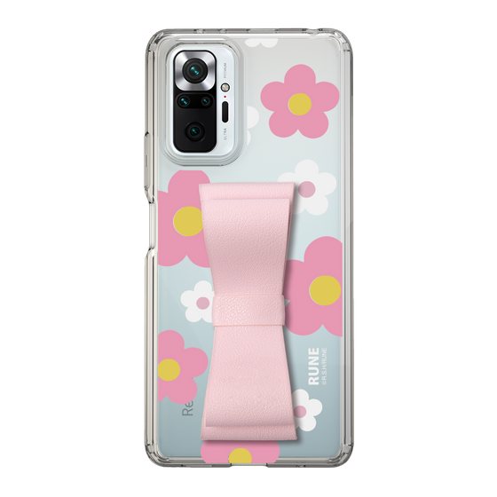 Slim Protection Case - STAND & RING RIBBON Sakura Pink［ Rune Naito - RUNE Flower - Pink ］