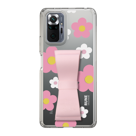 Slim Protection Case - STAND & RING RIBBON Sakura Pink［ Rune Naito - RUNE Flower - Pink ］