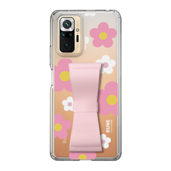 Slim Protection Case - STAND & RING RIBBON Sakura Pink［ Rune Naito - RUNE Flower - Pink ］