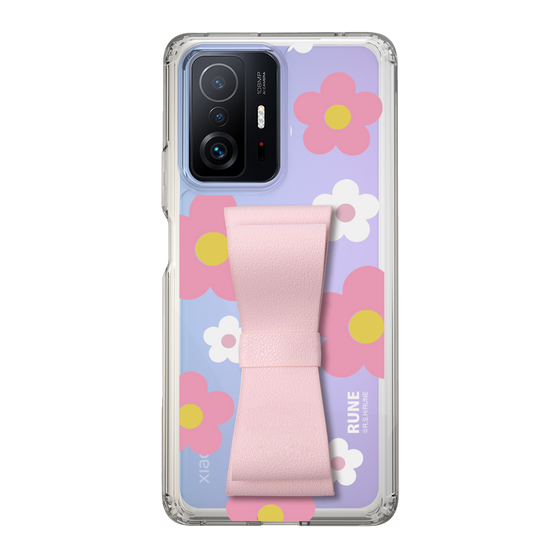 Slim Protection Case - STAND & RING RIBBON Sakura Pink［ Rune Naito - RUNE Flower - Pink ］