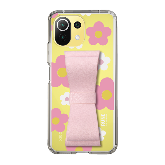 Slim Protection Case - STAND & RING RIBBON Sakura Pink［ Rune Naito - RUNE Flower - Pink ］