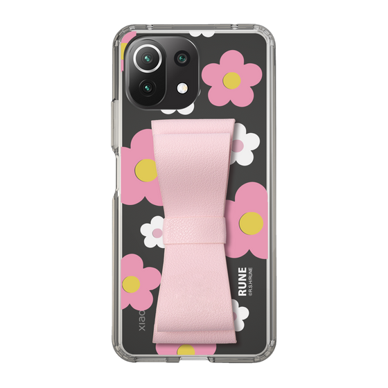 Slim Protection Case - STAND & RING RIBBON Sakura Pink［ Rune Naito - RUNE Flower - Pink ］