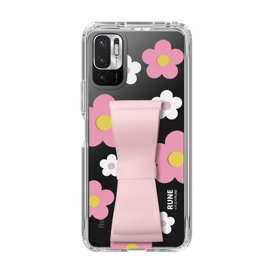 Slim Protection Case - STAND & RING RIBBON Sakura Pink［ Rune Naito - RUNE Flower - Pink ］