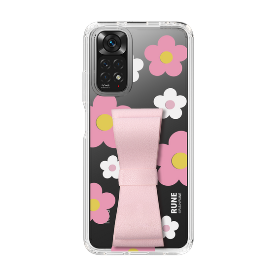Slim Protection Case - STAND & RING RIBBON Sakura Pink［ Rune Naito - RUNE Flower - Pink ］