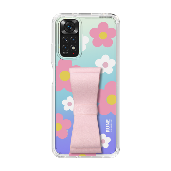 Slim Protection Case - STAND & RING RIBBON Sakura Pink［ Rune Naito - RUNE Flower - Pink ］