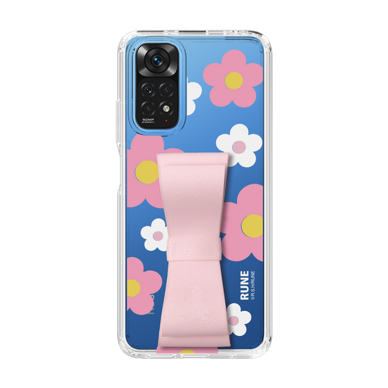 Slim Protection Case - STAND & RING RIBBON Sakura Pink［ Rune Naito - RUNE Flower - Pink ］