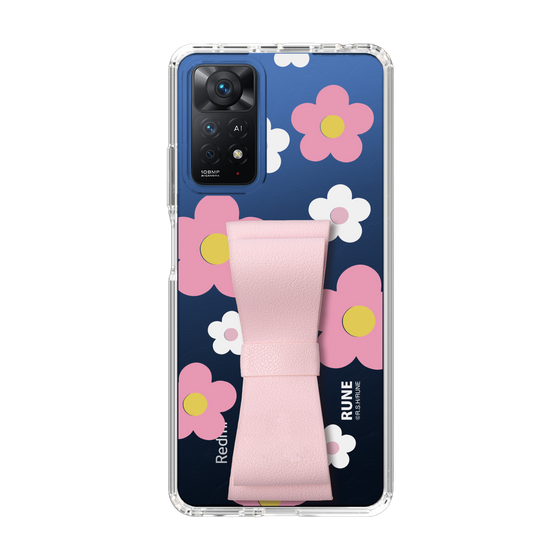 Slim Protection Case - STAND & RING RIBBON Sakura Pink［ Rune Naito - RUNE Flower - Pink ］