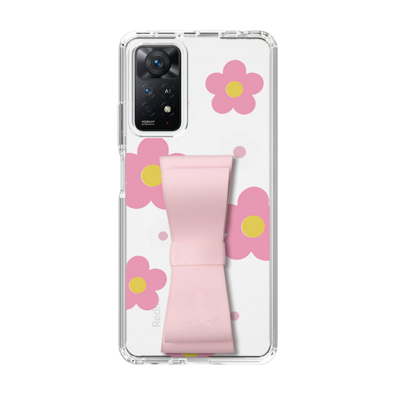 Slim Protection Case - STAND & RING RIBBON Sakura Pink［ Rune Naito - RUNE Flower - Pink ］