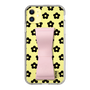 Slim Protection Case - STAND & RING RIBBON Sakura Pink［ Rune Naito - RUNE Flower - Black ］
