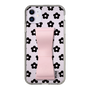 Slim Protection Case - STAND & RING RIBBON Sakura Pink［ Rune Naito - RUNE Flower - Black ］