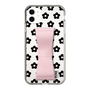 Slim Protection Case - STAND & RING RIBBON Sakura Pink［ Rune Naito - RUNE Flower - Black ］