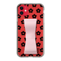 Slim Protection Case - STAND & RING RIBBON Sakura Pink［ Rune Naito - RUNE Flower - Black ］