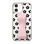 Slim Protection Case - STAND & RING RIBBON Sakura Pink［ Rune Naito - RUNE Flower - Black ］