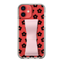 Slim Protection Case - STAND & RING RIBBON Sakura Pink［ Rune Naito - RUNE Flower - Black ］