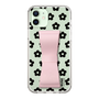 Slim Protection Case - STAND & RING RIBBON Sakura Pink［ Rune Naito - RUNE Flower - Black ］
