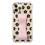 Slim Protection Case - STAND & RING RIBBON Sakura Pink［ Rune Naito - RUNE Flower - Black ］
